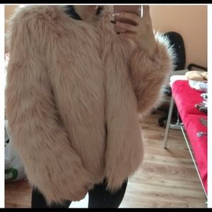 Simplee Casual furry faux fur coats women